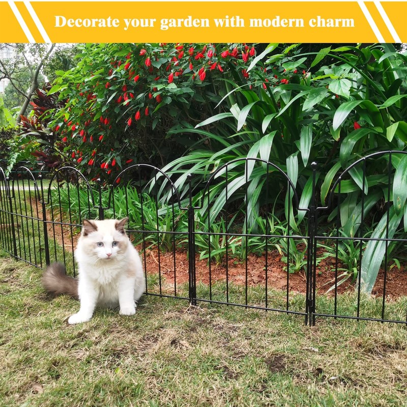 17in Arched Metal Garden Fence Border, No Dig, Rustproof, 25 Pack gallery