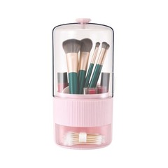 Pink Makeup Brush Storage 5.31*11.02in Organizer With Cover For Cosmetic Brushes