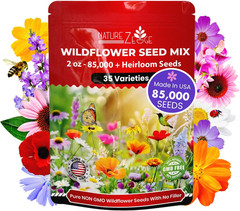 85,000 Wildflower Seeds, 35 Varietiey Wild Flowers Bulk Flower Seeds, Mix of Ann