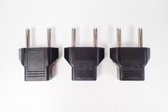 (110V to 220V) 3-PACK 220V Plug Adapter US Canada to EU Converter Korea Asia