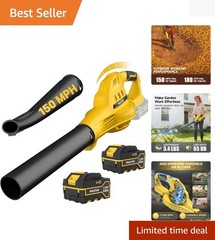 3.4 LBS Cordless Leaf Blower with 2 Batteries – Versatile Cleaning for Outdoors