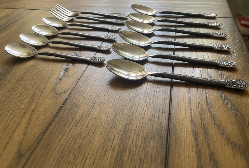 Gourmet Settings AVALON BARCELONA Mixed Set Spoon Salad Fork Set Of 12 gallery
