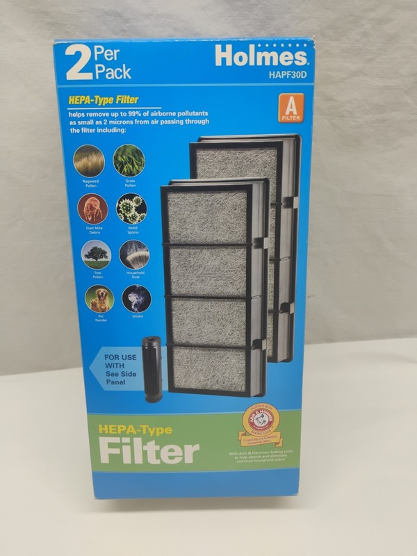 2-Pack Holmes HEPA Filter for Air Purifiers w/Arm & Hammer Baking Soda HAPF30D