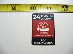 24 HOURS A DAY VIDEO SURVEILLANCE SMALL STICKER DECAL SECURITY LITTLE MINI SIGN