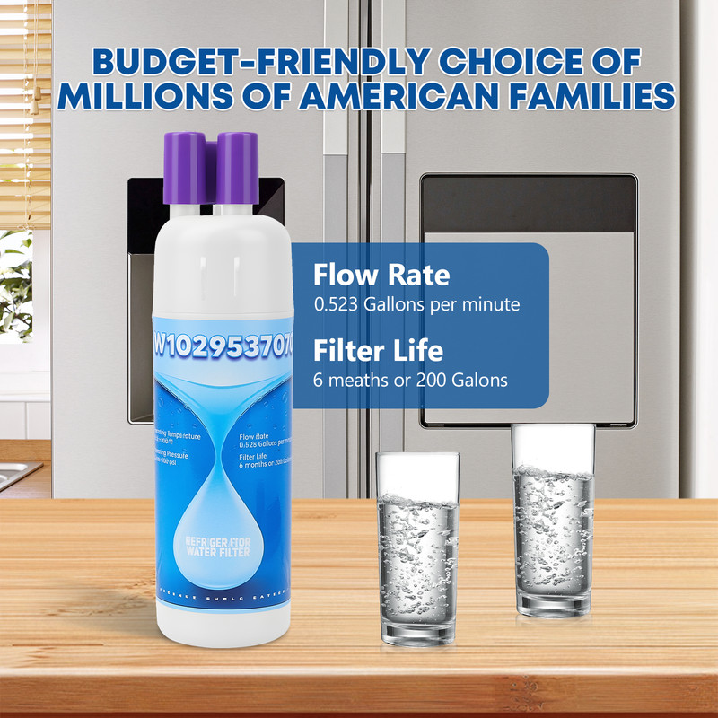 4 Pack Refrigerator water filter 10295370A WHR1RXD1 KAD1RXD1 P8RFWB2L, P8WB2L gallery