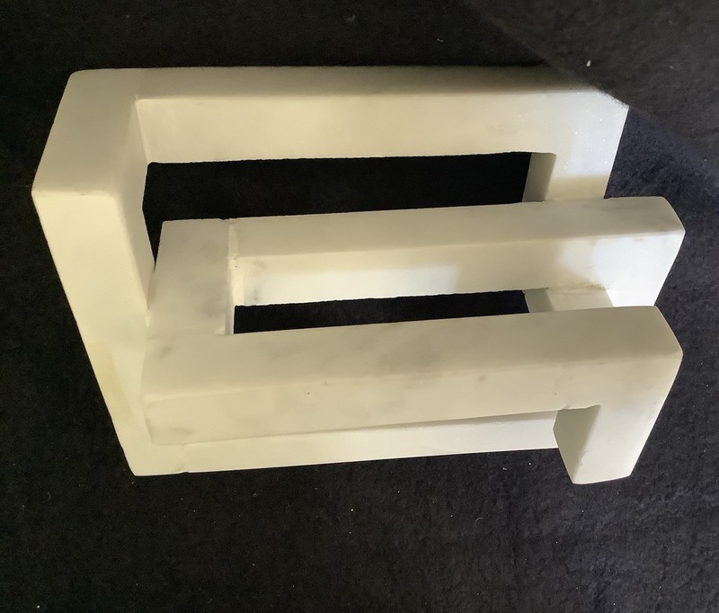 Sagebrook Home White Marble Abstract Modern Sculpture 9”x 6” gallery