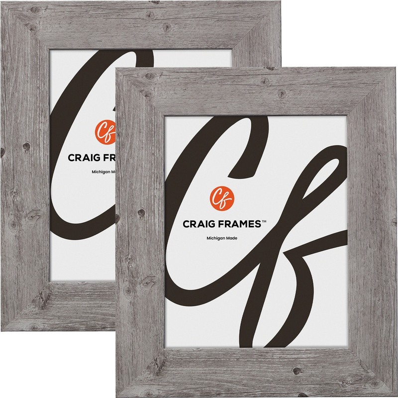 American Barn, 2″ Grey Faux Barnwood Picture Frame, 4×5 – 24×36, 2-Pack