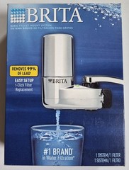 Brita Faucet Mount Water Filter System Chrome, No-Wait Filtration, Easy Install