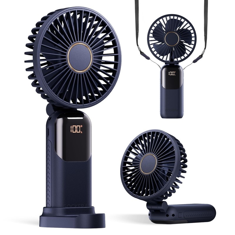 Portable Fan, 4200mAh Battery Operated Fan, 5 Speeds&Digital Display, Makeup …