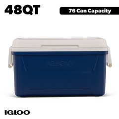 Large Capacity Hard Sided Ice Chest Cooler with Lid, Navy Blue
